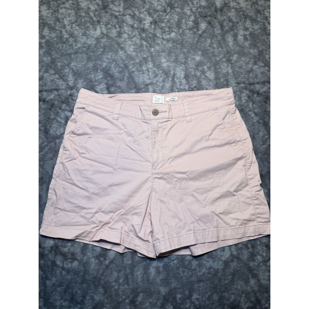 A New Day Women's Pink Chino Shorts 0 Stretch Pockets Mid Rise 4" Inseam